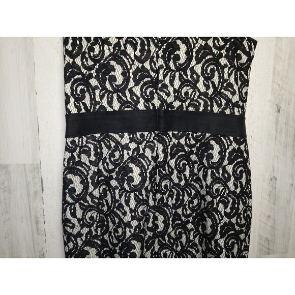 Ralph Lauren Black Lace Overlay Dress Size 16 - Picture 7 of 10
